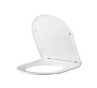 White Round Toilet Seat with Soft Close and Quick Release - Roma
