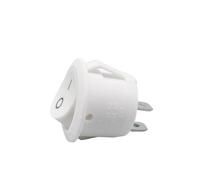 White Round Type Switchs ON-OFF SPST 2 Position Circle Boat Rocker Switch Become warped board power switch