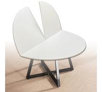 White Round Wooden Folding Tabletop - Space-Saving 71in le Table for Dining, Events, and Outdoor Use - Versatile Serving Tray