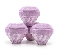 White Rowan Purple Gemstone Bath Bombs - Pack of 4 (120g Each)