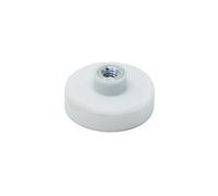 White Rubber Coated Pos Magnet Countersunk With M4 Boss Thread For Retail Fixing - 22mm Dia X 6mm High - 5Kg Pull