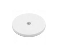 White Rubber Coated POS Magnets Countersunk with M6 Boss Thread for Retail Fixing and Holding Heavy Objects - Flush x 6mm deep - 88mm dia x 8mm high - 42kg Pull