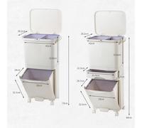 White Rubbish Dustbin Recycling Bin Rubbish Trash Home Kitchen