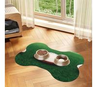 White Rugby Ball Bone Shaped Absorbent Dog Feeding Mat