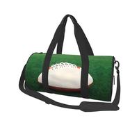 White Rugby Ball Canvas travel bag, large capacity, can be carried on the shoulder