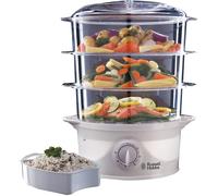 White Russell Hobbs 21140 3-Tier Food Steamer, 800 W, 9 Litre