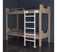 White RV Bunk Bed Ladder - Wall Mounted Metal Step Ladder for Loft, Dorm, Library, Deck, Guest Room - Emergency Fire Escape Climbing Ladder (1m/3.3ft/39.4in)