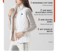 (White, S) Electric Heated Vest Women"s Intelligent Warm Heating Clothing Usb Charging Constant Temperature S-4xl