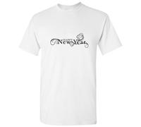 (White, S) Happy New Year Wish Wishing Celebration Italic Art Men T Shirt Tee Top