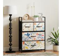 (White||s) HOMCOM Chest of Drawers, Fabric Dresser with Open Shelf