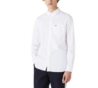 (White, S) LACOSTE CH4976 Mens Oxford Shirts Cotton Formal Top