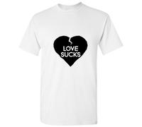 (White, S) Love Sucks Broken Heart Lover Funny Joke Novelty Men T Shirt Tee Top