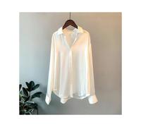 (White, S) Office Lady Shirts And Blouses Woman Top Autumn Winter Korean Long Sleeve Button Elegance Sweet Casual Summer Fashion Shirts