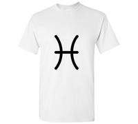 (White, S) Pisces Fish Zodiac Horoscope Astrological Symbol Men T Shirt Tee Top