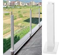 White s Railing Post System for Balcony Square s Post with Clamps Indoor Stair Railing Hardware Modern Design for Home Safe and SLE