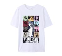 (White, S) Taylor Swift T-Shirt, Loose Round Neck Short Sleeve Taylor Swift The Eras Tour