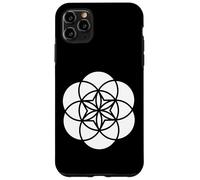 White Sacred Geometry Shapes Black and White Flower of Life Case for iPhone 11 Pro Max