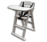 (White) Safetots Putaway Folding Wooden Highchair