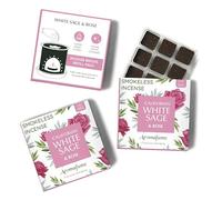 White Sage and Rose Incense Bricks by Aromafume | 3x9 Bricks | Sage Incense for Cleansing Negative Energy & Protection | Sage for Smokeless Smudging & Spiritual Cleansing | Refill Pack