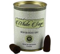 White Sage Backflow Incense Cones - 9cm x 7cm (Pack of 6) - Premium Aromatic Relaxation - Perfect for Home & Office Decor