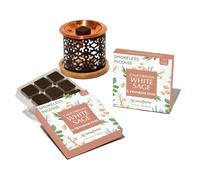 White Sage & Frankincense Incense Bricks with Snowflake Burner by Aromafume | 2x9 Bricks | Sage Incense for Cleansing Negative Energy & Protection | Sage for Smokeless Smudging, Spiritual Cleansing