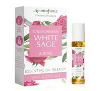 White Sage & Rose Essential Oil Roll-On Blend by Aromafume | 10ml/0.33 fl oz | Aromatherapy Oil for Cleansing Negative Energy & Protection | Ethically sourced | Sage Oil for Smokeless Smudging