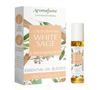 White Sage & Sandalwood Essential Oil Roll-On Blend by Aromafume | 10ml/0.33 fl oz | Aromatherapy Oil for Cleansing Negative Energy & Protection | Ethically sourced | Sage Oil for Smokeless Smudging