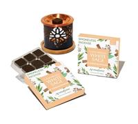 White Sage & Sandalwood Incense Bricks with Oriental Burner by Aromafume | 2x9 Bricks | Sage Incense for Cleansing Negative Energy & Protection | Sage for Smokeless Smudging, Spiritual Cleansing