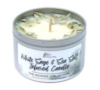 White Sage & Sea Salt Crystal Infused Scented Candle - The Incense Collection