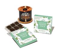 White Sage Smokeless Incense Bricks & Tree of Life Burner, Aromafume