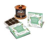 White Sage Smokeless Incense Bricks & Tree of Life Burner, Aromafume