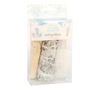 White Sage Smudge Kit with Palo Santo, Selenite Wand, and Clear Quartz Crystal - Modern Witchcraft Supplies