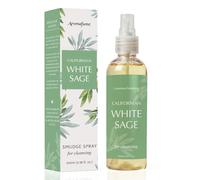 Aromafume White Sage (California) Smudge Spray & Natural Mist 100 ml / 3.3oz | Made with Salvia Apiana White Sage Extracts | Ideal for positivity, and cleansing | Non alcoholic, non-toxic & vegan