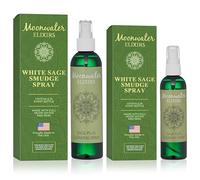 White Sage Smudge Spray for Spiritual Cleansing & Aura Protection, Sage Spray for Cleansing Negative Energy & Protection, Home & Meditation, Clear Quartz Reiki Treated Aromatherapy Room Spray 4 + 8