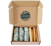 White Sage Smudge Sticks and Palo Santo - Smudge Kit Natural - Smudging kit for House, Home Cleansing incense, Burning Sage - Healing - Meditation (7) (3 Sage 4 Palo en)