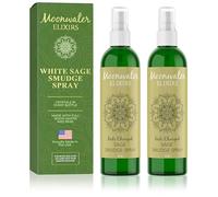 White Sage Spray for Smudging - Sage Spray for Clearing Negative Energy, Smudge Cleansing Sage Spray for Home Negative Energy with Sage Oil & Crystals, Sage Spray, Pack of 2 Moonwater Elixirs