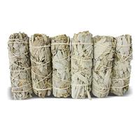 White Sage Sticks Pack of 6, Sage Smudge Kit 4'' Long Dried Sage Sticks for Meditation, Smudging and Cleansing, Getting Rid of Negative Energy, Sustainably Grown California Sage
