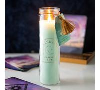 White Sage Tube Candle With Clear Quartz Crystals