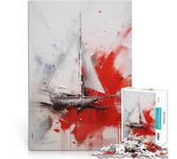 White Sailboat Art stylePuzzles for teenagers 2000 Piece Challenging Game Toys is ideal as a gift for the whole family 70x100cm