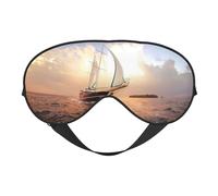 White Sailing Ship at Sunset Soft Sleep Mask Adjustable Strap Light Blocking Reversible Comfortable Night Mask