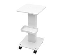 White Salon Trolley Cosmetic Trolley, Portable Abs Work Trolley Beauty Trolley with Storage Compartment Spa Salon Hairdresser Rolling Trolley, for Beauty Salons Hospitals Hairdressers 37.5*34*67.5cm