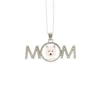 White Samoyed Dog Pet Animal Mothers Day Gift for Mom Nana Grandma Necklace Birthday Jewelry