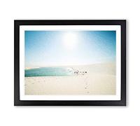 White Sand Beach In Brazil By Modern Art Framed Print | A4 Black Framed Wall Art | Ready to Hang | Modern Beach Picture | Living Room Bedroom Lounge Office