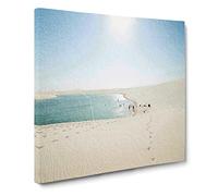 White Sand Beach in Brazil by Modern Canvas Wall Art Print Ready to Hang, Framed Picture for Living Room Bedroom Home Office Décor, 20x20 Inch (50x50 cm)