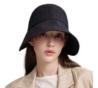 WHITE SANDS MOJA Linen Victorian Bonnet Hat Sun Cap, Foldable Summer Visor | New Katy, Black, Medium