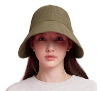 WHITE SANDS MOJA Linen Victorian Bonnet Hat Sun Cap, Foldable Summer Visor | New Katy, Khaki, Small-Large