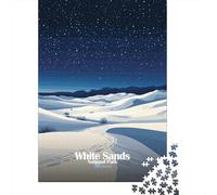 White Sands National Park 1000 Piece Jigsaw Puzzle, Mountain Lake Town View, Matte Printed Jigsaw for Families, Family Night Game, Decorative Artwork, 38x26cm/1000pcs