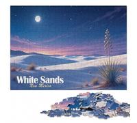 White Sands National Park at Night Wooden Jigsaw for Adults | Clear image details - a clear build method alone or together.