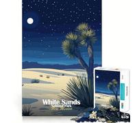 White Sands National Park Jigsaw 1000 Pieces for Teenagers Memory Train Fun Clean Seamless Connection Relaxing Indoor Group Activity (38x52cm)