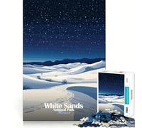 White Sands National Park Jigsaw for Adults1000 Pieces Brain Focus Game Precision Cut Smooth Edges Amusing Challenge for Waiting Time (50x75cm)